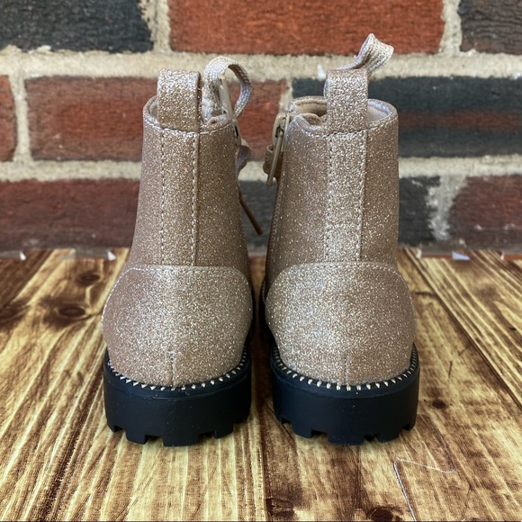 Sparkly Gold Cynthia Rowley Little Kids Size 8 Boot with Side Zip - Picture 3 of 4